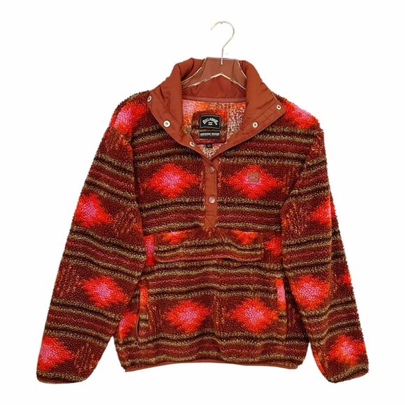 Billabong Adventure Collection Switchback Fleece Pullover Zipper Pockets Sz S - Picture 2 of 7